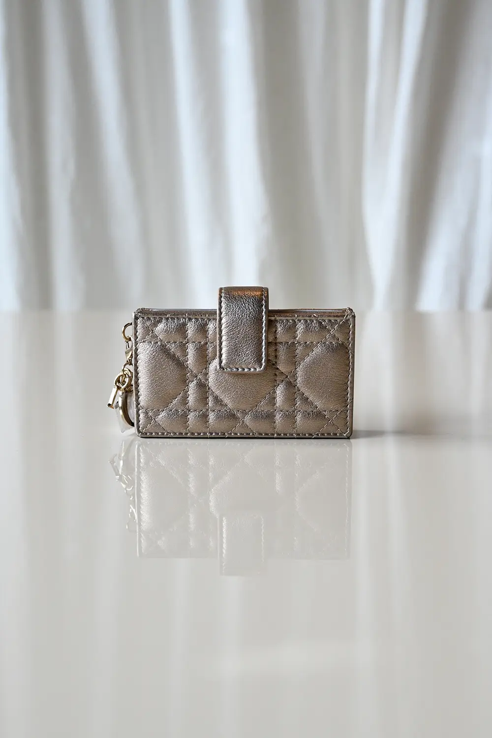 Dior Lady Dior Cardholder | pink metallic